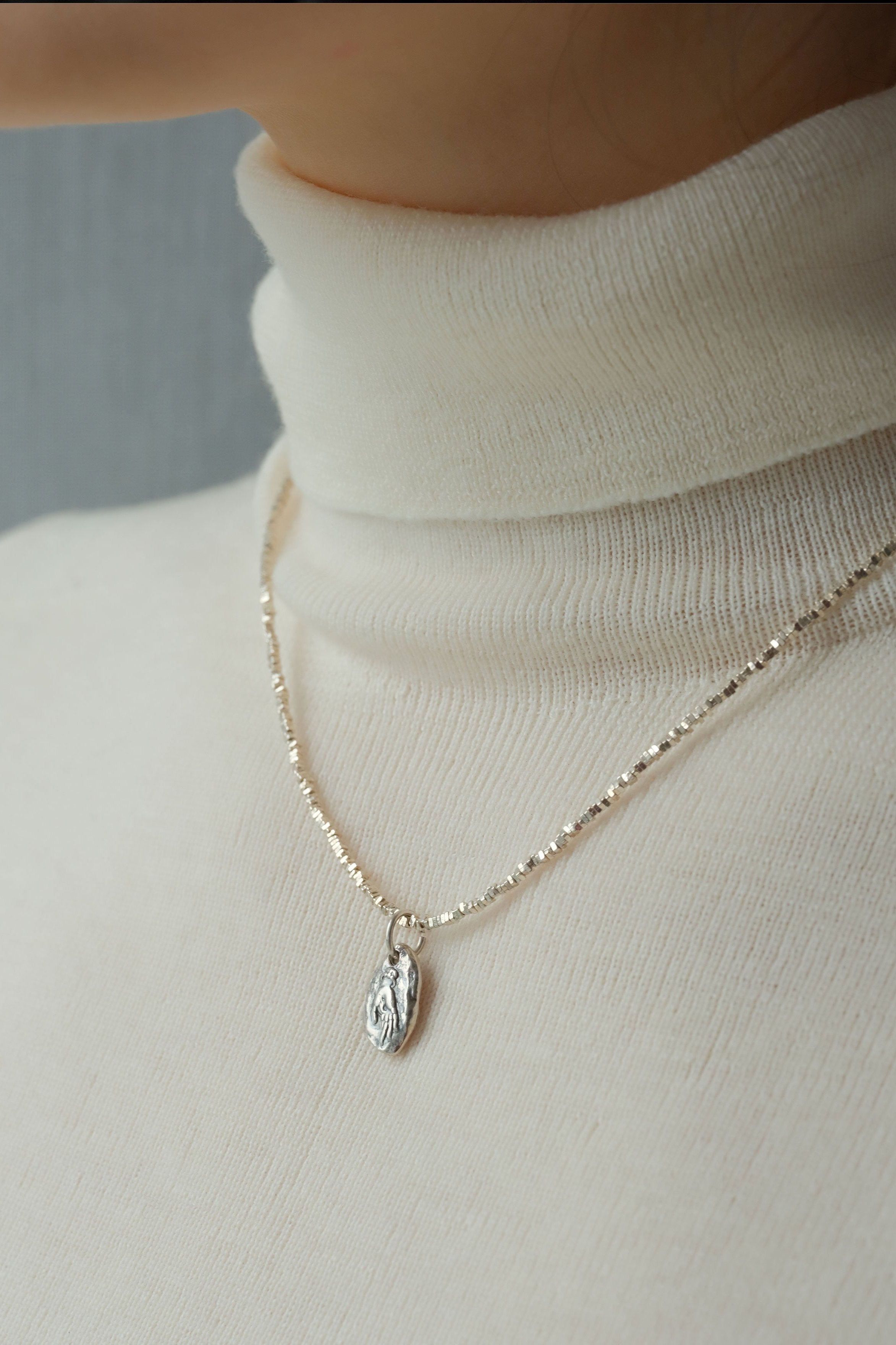 Tara Hand Mudra Necklace(Silver Chain)
