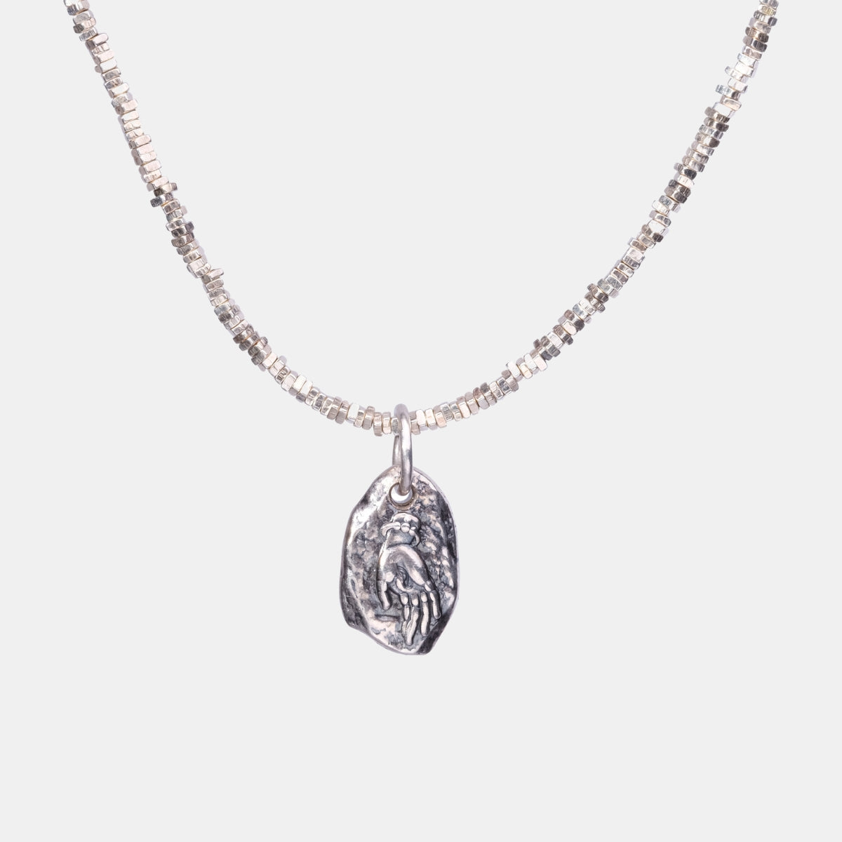 Tara Hand Mudra Necklace(Silver Chain)