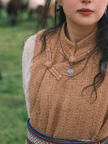 Yellow Jambhala Necklace (Leather Chain)