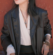 Yellow Jambhala Necklace (Leather Chain)