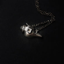 Tibetan Conch Shell Necklace (Silver Chain)