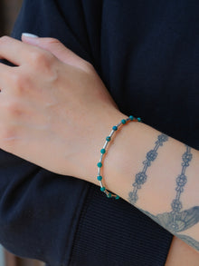 Bone-shaped Turquoise Sterling Silver Bracelet
