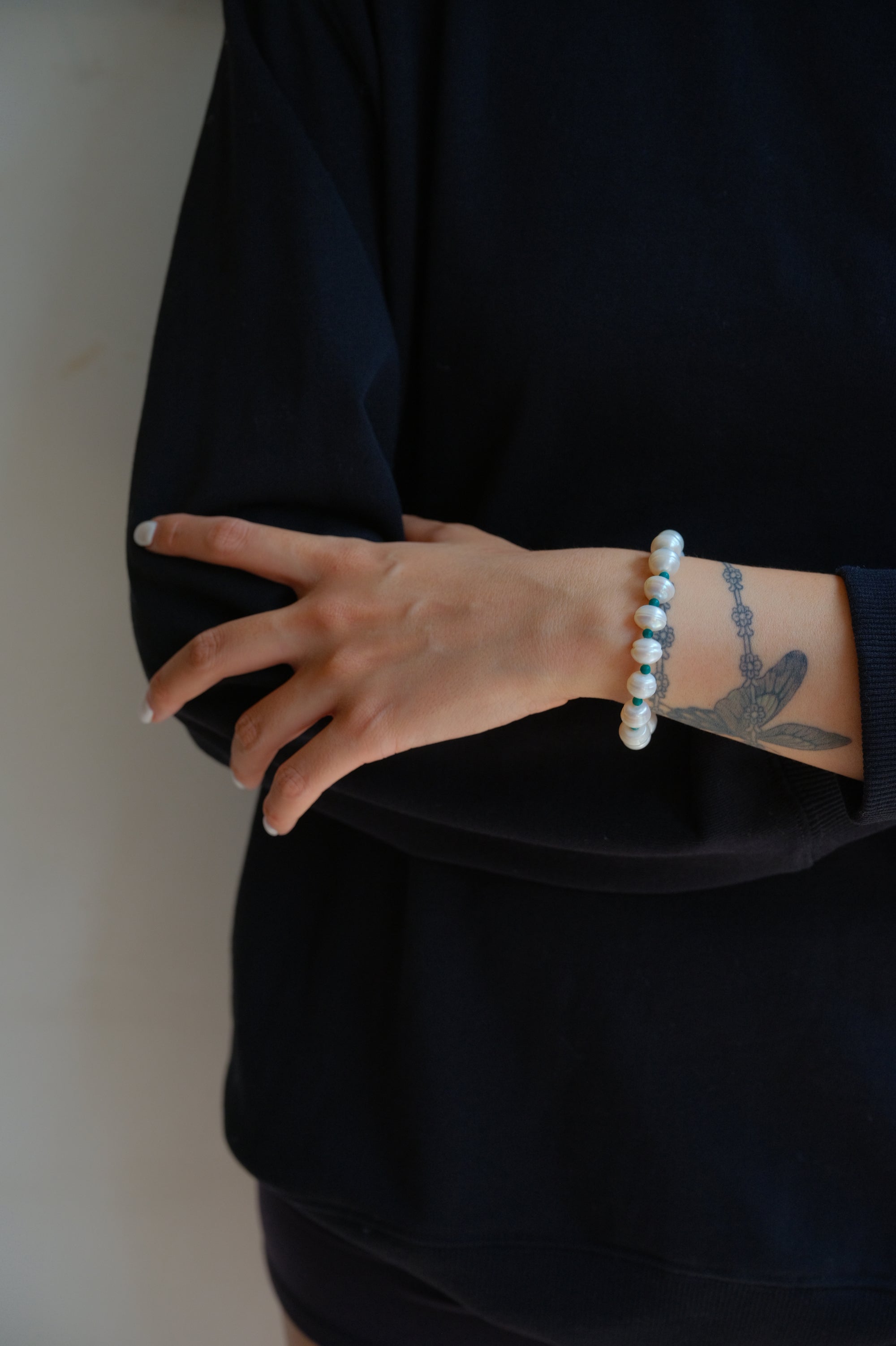 Turquoise and Tibetan Ancient Pearl Bracelet