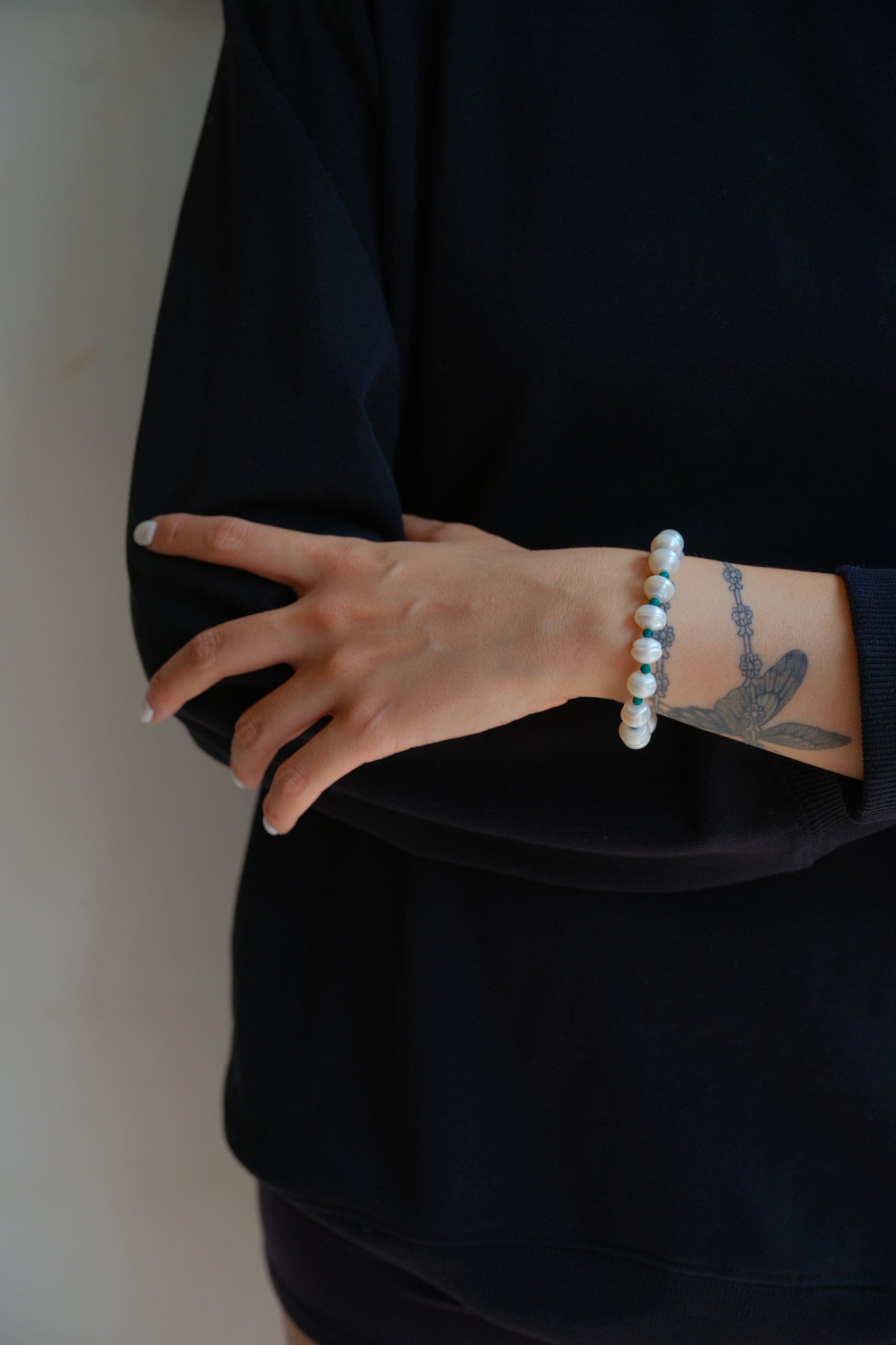 Turquoise and Tibetan Ancient Pearl Bracelet