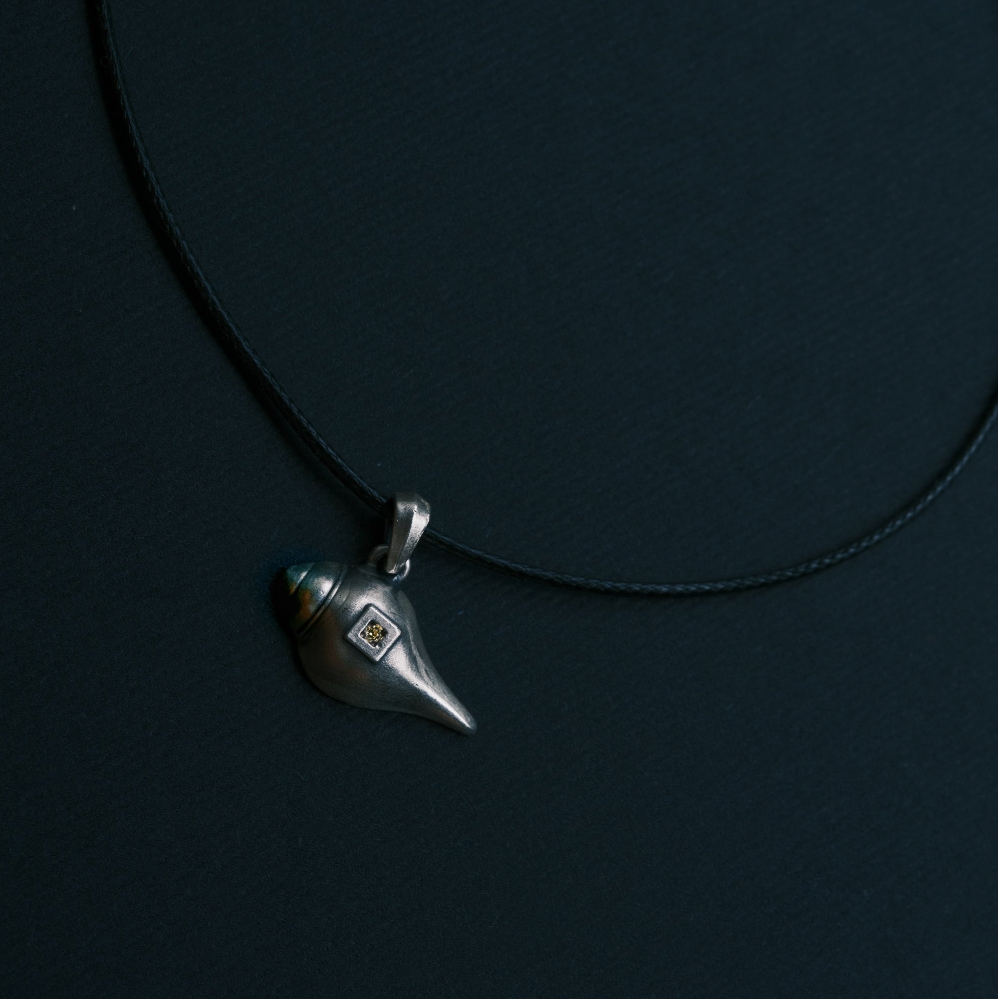 Tibetan Conch Shell Necklace (Leather Chain)