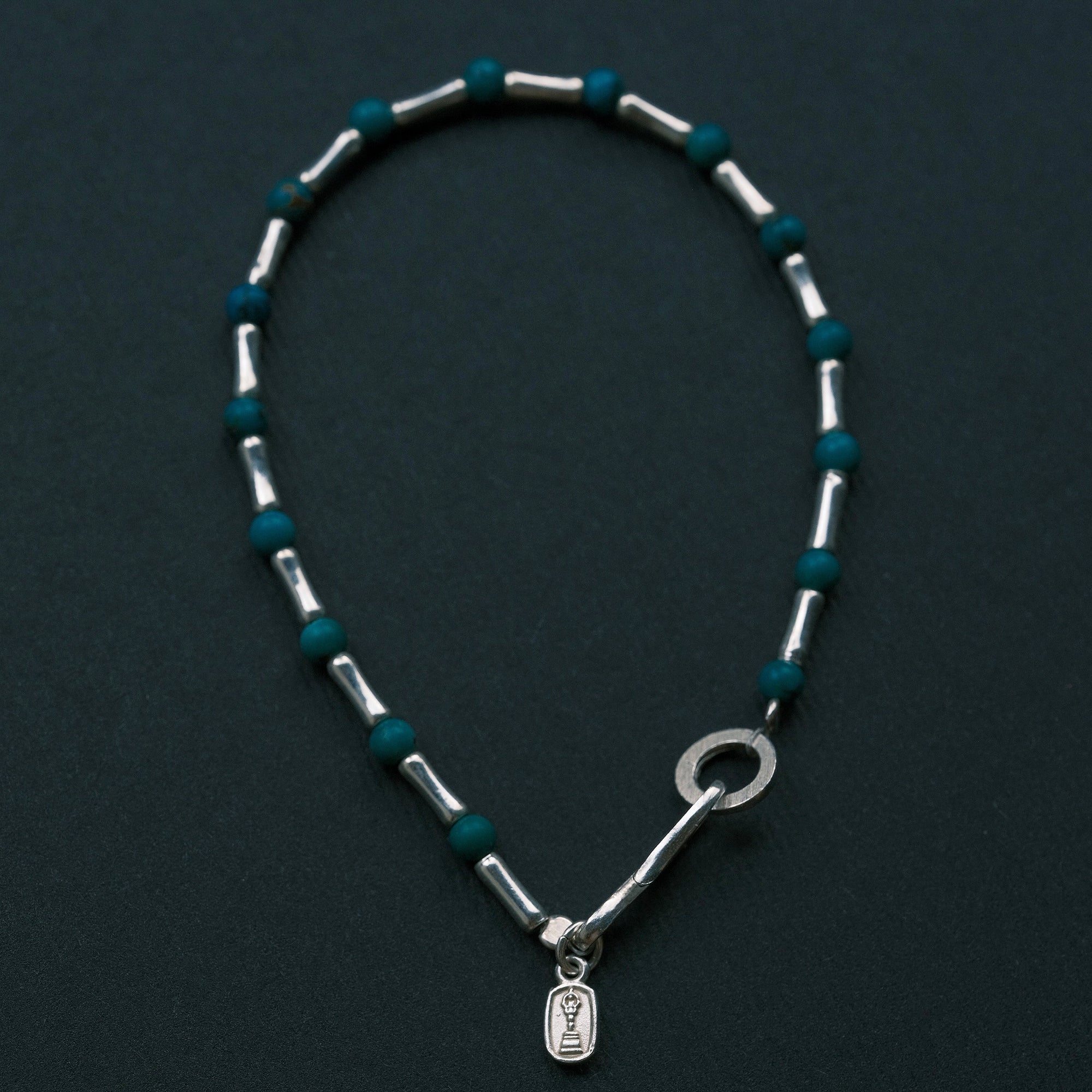 Bone-shaped Turquoise Sterling Silver Bracelet