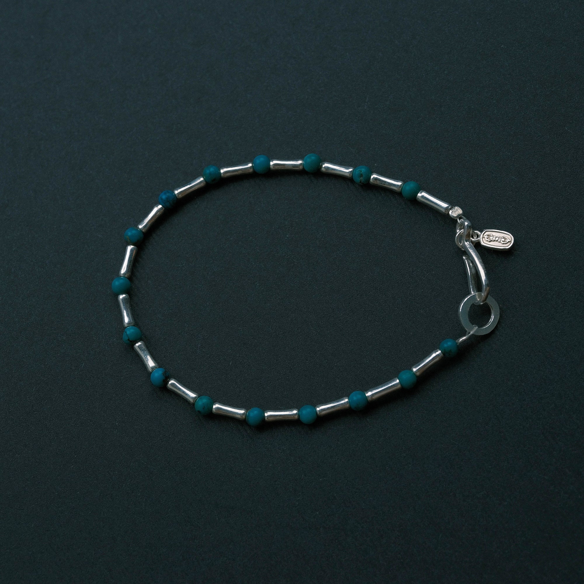 Bone-shaped Turquoise Sterling Silver Bracelet