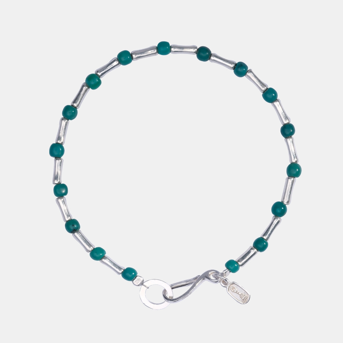 Bone-shaped Turquoise Sterling Silver Bracelet